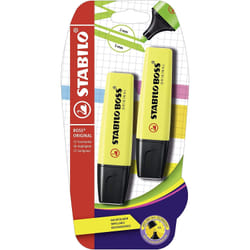 STABILO Boss Original marqueur 2 pièce(s) Pointe biseautée Jaune