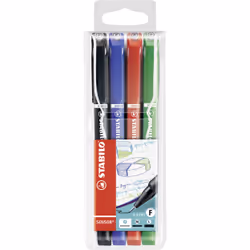 STABILO SENSOR fine, Noir, Bleu, Vert, Rouge, Fin, Noir, Bleu, Vert, Rouge, Rond, Métal, 0,3 mm