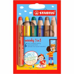 STABILO Woody 3 in 1, Multicolore, 6 pièce(s)