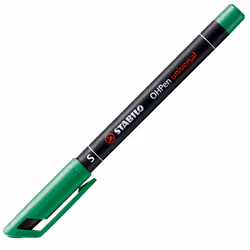 STABILO OHPen, Vert, Noir, Vert, Plastique, Superfine, 0,4 mm, Allemagne