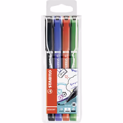 STABILO Sensor medium, Noir, Bleu, Vert, Rouge, Moyen, Rouge, Noir, Bleu, Vert, Rond, Métal, 0,7 mm