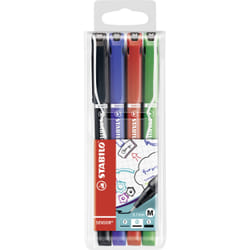 STABILO Sensor medium stylo fin Moyen Noir, Bleu, Vert, Rouge 4 pièce(s)