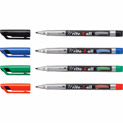 STABILO Write-4-all, Noir, Bleu, Vert, Rouge, Moyen, 1 mm, Vitrocéramique, Feuille, Verre, Métal, Plastique, Allemagne, 14 mm