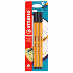 STABILO point 88, Noir, Noir, Jaune, Hexagonal, Métal, 0,4 mm, Ampoule
