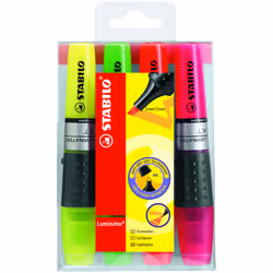 STABILO luminator, 4 pièce(s), Multicolore, Multicolore, 2 mm, République tchèque, 90 mm