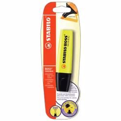 STABILO Blister 1 Boss Jaune, 1 pièce(s), Jaune, Pointe biseautée, Noir, Jaune, 2 mm, 5 mm