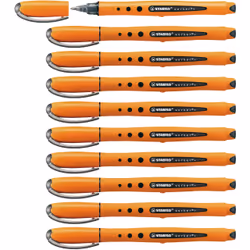 STABILO worker+ medium, Stylo à bille, Noir, Orange, Noir, 0,5 mm, Moyen, Ambidextre