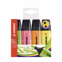 STABILO BOSS Original, 4 pièce(s), Multicolore, Pointe biseautée, Multicolore, Rectangle, 2 mm
