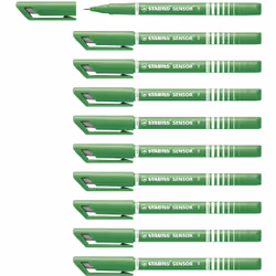 STABILO SENSOR fine, Vert, Fin, Vert, Rond, Métal, 0,3 mm