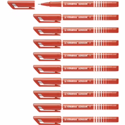STABILO SENSOR fine, Rouge, Fin, Rouge, Rond, Métal, 0,3 mm