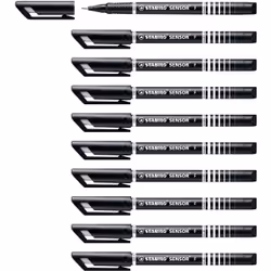 STABILO SENSOR fine, Noir, Fin, Noir, Rond, Métal, 0,3 mm