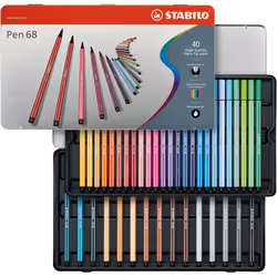 STABILO Pen 68 stylo-feutre Multicolore 40 pièce(s)