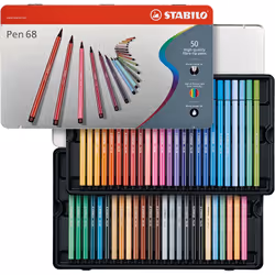 STABILO Pen 68 stylo-feutre Couleurs assorties 50 pièce(s)