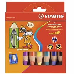 STABILO woody 3 in 1, Multicolore, 6 pièce(s)