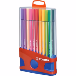 STABILO ColorParade 20 Pen 68, 20 couleurs, Multicolore, Pointe ogive, 1 mm, Multicolore, Hexagonal