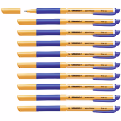 STABILO pointVisco, Stylos à encre gel avec bouchon, Bleu, Bleu, Orange, Fin, Rond, Moyen
