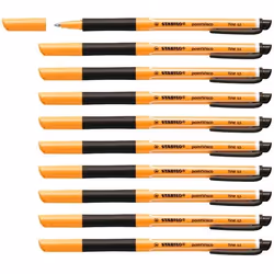 STABILO pointVisco, Stylos à encre gel avec bouchon, Noir, Noir, Orange, Fin, Rond, Moyen