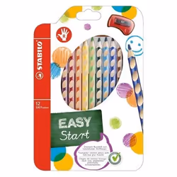 Crayon de couleur - EASYcolors - Ergonomique Droitier - 12 pièces - Bois - Anti-salissure