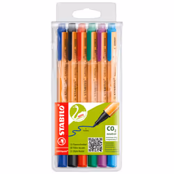 STABILO GREENpoint, Noir, Bleu, Lilas, Orange, Rouge, Turquoise, Rouge, Noir, Bleu, Lilas, Turquoise, Orange, Plastique, Rond ...