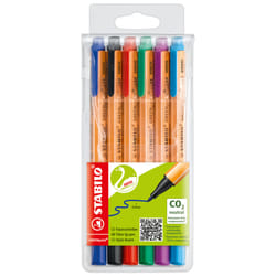 STABILO GREENpoint stylo fin Noir, Bleu, Lilas, Orange, Rouge, Turquoise 6 pièce(s)