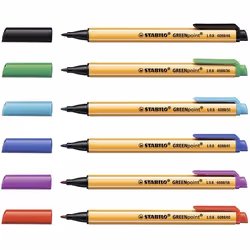 STABILO GREENpoint stylo fin Noir, Bleu, Lilas, Orange, Rouge, Turquoise 6 pièce(s)