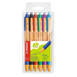 STABILO pointball Noir, Bleu, Vert, Rouge, Turquoise, Violet Stylo à bille rétractable avec clip 6 pièce(s)