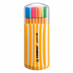 STABILO point 88, Noir, Bleu, Marron, Vert, Lilas, Ocre, Orange, Olive pâle, Rose, Rouge, Turquoise, Violet, Jaune, Fin, Mult ...