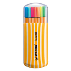 STABILO point 88 stylo fin Noir, Bleu, Marron, Vert, Lilas, Ocre, Orange, Olive pâle, Rose, Rouge, Turquoise, Violet, Jaune 20 pièce(s)