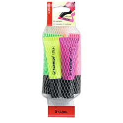 STABILO Neon Pack marqueur 5 pièce(s) Pointe biseautée Vert, Orange, Rose, Violet, Jaune