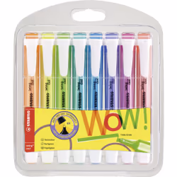 STABILO swing cool Pastel, 8 pièce(s), Bleu, Vert, Orange, Rose, Rouge, Violet, Jaune, Pointe biseautée, Multicolore, Plastiq ...