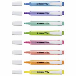 STABILO swing cool Pastel marqueur 8 pièce(s) Pointe biseautée Bleu, Vert, Orange, Rose, Rouge, Violet, Jaune
