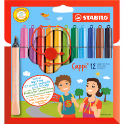 STABILO Cappi, Moyen, 12 couleurs, Multicolore, Pointe du marqueur, 1 mm, Multicolore