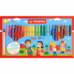 STABILO Cappi, Moyen, 24 couleurs, Multicolore, Pointe ogive, 1 mm, Multicolore