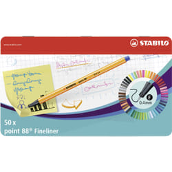 STABILO Point 88 stylo fin Multicolore 50 pièce(s)