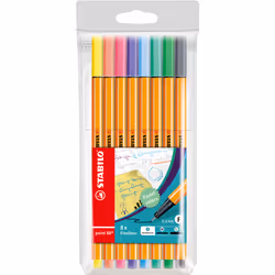 STABILO point 88, Multicolore, Moyen, Multicolore, Hexagonal, Métal, 0,4 mm
