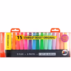 Deskset x 15 surligneurs STABILO BOSS ORIGINAL Edition collector