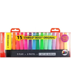 Deskset x 15 surligneurs STABILO BOSS ORIGINAL Edition collector