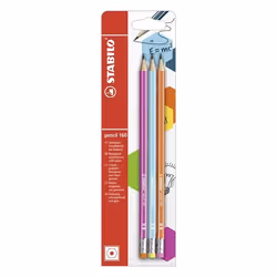 STABILO Pencil 160, HB, Bleu, Orange, Rose, Hexagonal, Loisir, Bureau, École, République tchèque, 9 mm