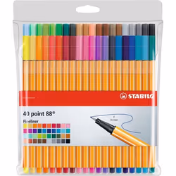 STABILO point 88, Fin, 40 couleurs, Multicolore, Métal, 0,4 mm, Hexagonal