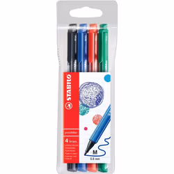 Stylos-feutres - STABILO - pointMax - 4 couleurs - pointe moyenne - ultra résistants