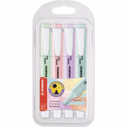 STABILO swing cool Pastel, 4 pièce(s), Bleu, Vert, Rose, Violet, Pointe biseautée, Multicolore, 1 mm, 4 mm