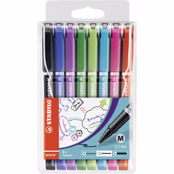 STABILO Sensor medium, Noir, Bleu, Vert, Bleu clair, Vert clair, Violet, Rouge, Violet, Moyen, Multicolore, Rond, Métal, 0,7 ...