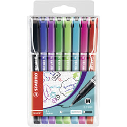 STABILO Sensor medium stylo fin Moyen Noir, Bleu, Vert, Bleu clair, Vert clair, Violet, Rouge, Violet 8 pièce(s)