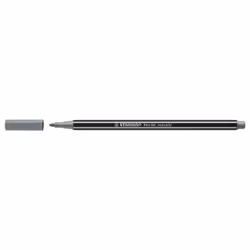 STABILO Pen 68 metallic, Moyen, 1 couleurs, Argent, Pointe ogive, 1,4 mm, Noir, Argent