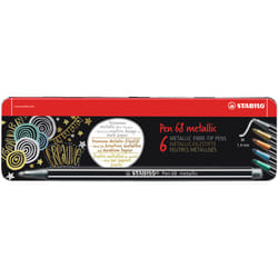 STABILO Pen 68 Metallic stylo-feutre Moyen Métallique, Multicolore 6 pièce(s)