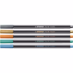 STABILO Pen 68 Metallic stylo-feutre Moyen Métallique, Multicolore 6 pièce(s)