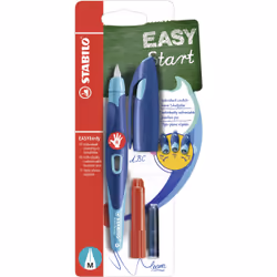 STABILO EASYbirdy, Bleu, Marine, Système de remplissage cartouche, Bleu, Moyen, Pour droitier, Allemagne