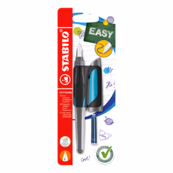 STABILO EASYbuddy, Noir, Bleu clair, Système de remplissage cartouche, Bleu, Pour gaucher, Allemagne, 22 mm