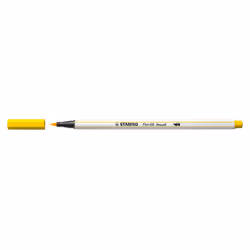 STABILO Pen 68 brush, Moyen, 1 couleurs, Jaune, Pointe du marqueur, Fibre, Blanc, Jaune