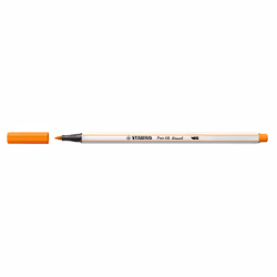 STABILO Pen 68 brush, Moyen, 1 couleurs, Orange, Pointe du marqueur, Fibre, Orange, Blanc